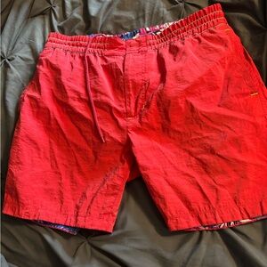 Robert graham Vibrant Red Swim Trunks with Elastic Waistband